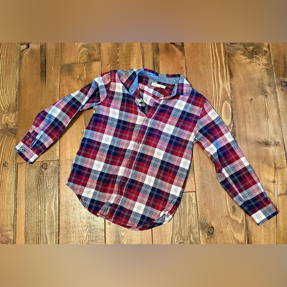 Kids Plaid Button-Down Shirt - Red, Blue, and White Hope & Henry